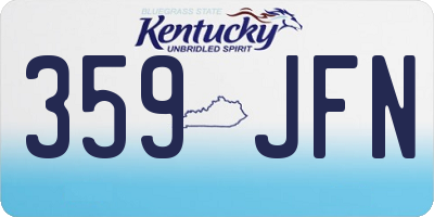 KY license plate 359JFN