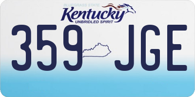 KY license plate 359JGE