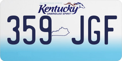 KY license plate 359JGF