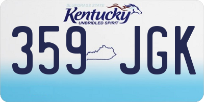 KY license plate 359JGK