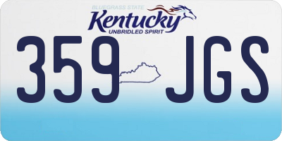 KY license plate 359JGS