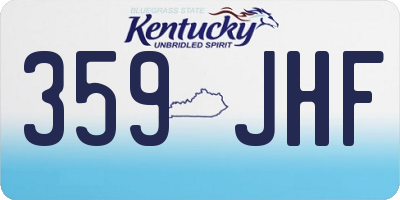 KY license plate 359JHF