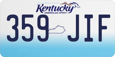 KY license plate 359JIF