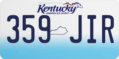 KY license plate 359JIR