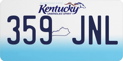 KY license plate 359JNL