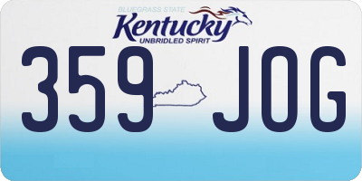 KY license plate 359JOG