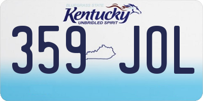 KY license plate 359JOL