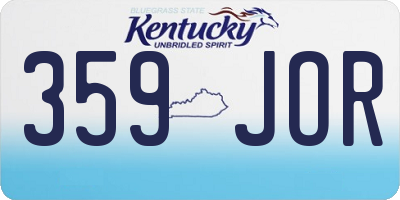 KY license plate 359JOR