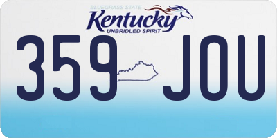 KY license plate 359JOU