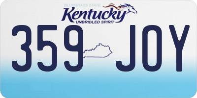 KY license plate 359JOY