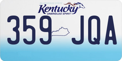 KY license plate 359JQA
