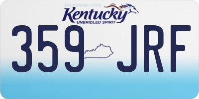 KY license plate 359JRF