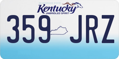 KY license plate 359JRZ