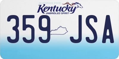 KY license plate 359JSA