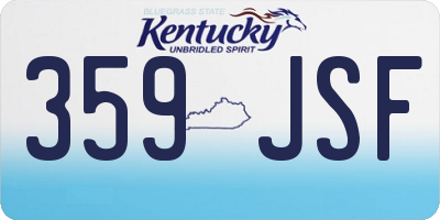 KY license plate 359JSF