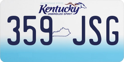 KY license plate 359JSG