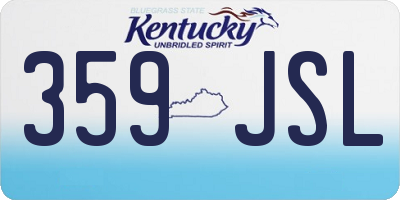 KY license plate 359JSL