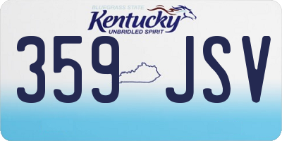 KY license plate 359JSV