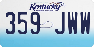 KY license plate 359JWW