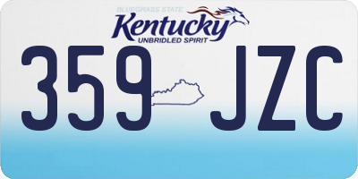 KY license plate 359JZC