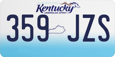 KY license plate 359JZS