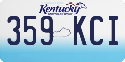 KY license plate 359KCI