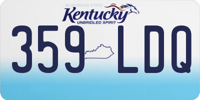 KY license plate 359LDQ