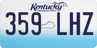 KY license plate 359LHZ