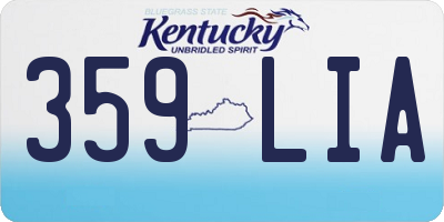 KY license plate 359LIA