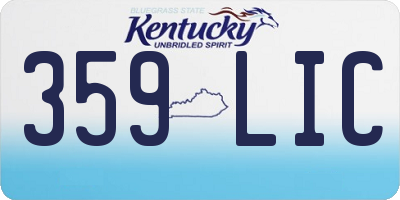 KY license plate 359LIC