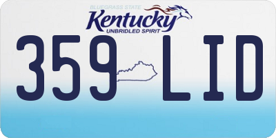 KY license plate 359LID