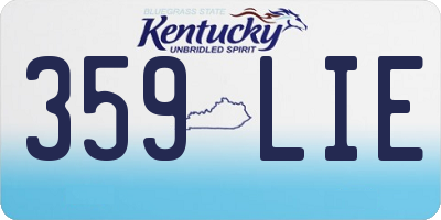 KY license plate 359LIE