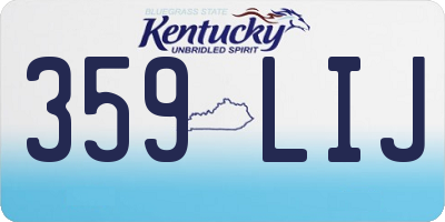 KY license plate 359LIJ
