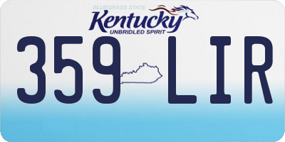 KY license plate 359LIR