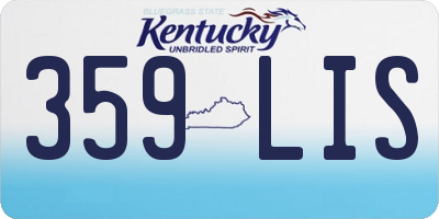 KY license plate 359LIS