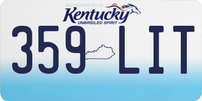 KY license plate 359LIT