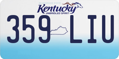 KY license plate 359LIU