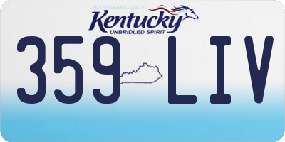 KY license plate 359LIV