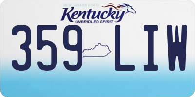KY license plate 359LIW