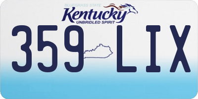 KY license plate 359LIX