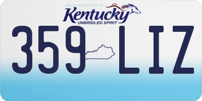 KY license plate 359LIZ
