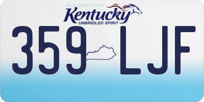 KY license plate 359LJF