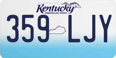 KY license plate 359LJY