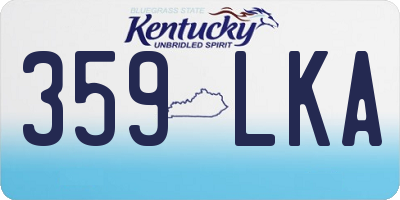 KY license plate 359LKA