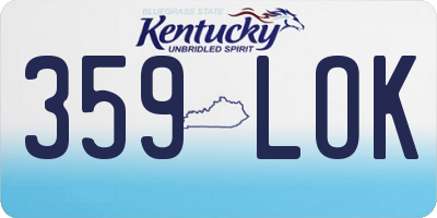 KY license plate 359LOK