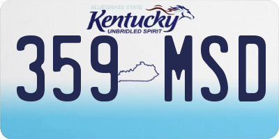 KY license plate 359MSD