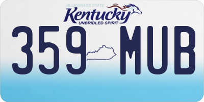 KY license plate 359MUB