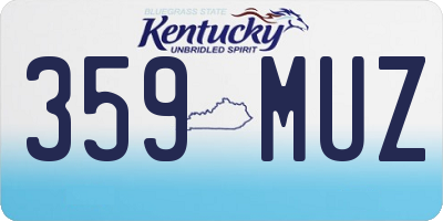 KY license plate 359MUZ