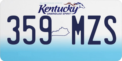 KY license plate 359MZS