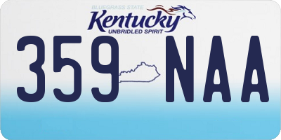 KY license plate 359NAA